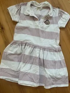 プティマイン　ストライプ 半袖ワンピース 110