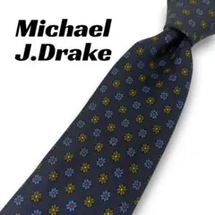 Michael J.Drake ビームスF ネクタイ シルク 小紋柄 ネイビーのサムネイル