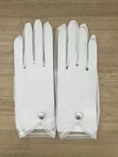 ウェディンググローブ パール付き 花嫁 ブライダル　ホワイト