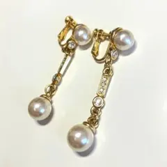 揺れる　パール　ストーン　ヴィンテージ　イヤリング　アクセサリー