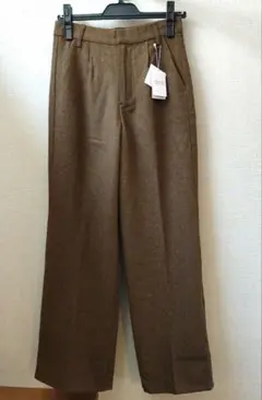 【未使用タグ付き】rectangle ストレートパンツ　ブラウン　L