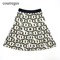 courreges クレージュ フレアスカート ロゴプリント総柄　40のサムネイル