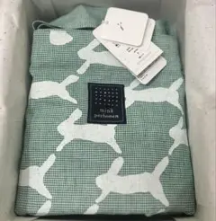 【希少】ミナペルホネン ブランケットコットン　run run run グレー mina perhonen run run runコットンリネンブランケット Small