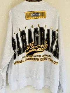 【美品】　Paragraph ライトグレー スウェットトレーナー　人気ロゴ