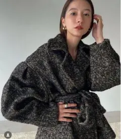 CLANE MIX LOOP TWEED BOX COAT