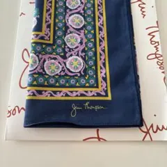 Jim Thompson ネイビー シルク バンダナ