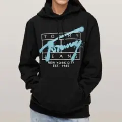 トミージーンズ ビッグロゴ パーカー XL ブラック