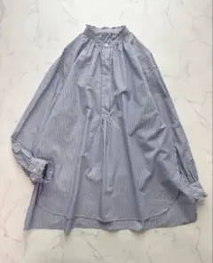 ROPE スタンドカラーフリルギャザーブラウス　美品　定番