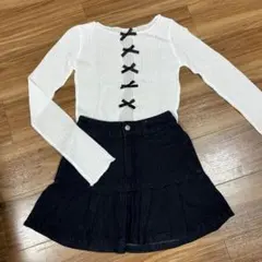 GRL ホワイト デニム トップス ミニスカート