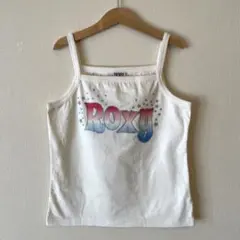 ROXYロキシー ホワイト ヴィンテージ プリント キャミソール フリーサイズ