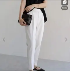 未使用タグ付　スラックス パンツ センタープレステーパードパンツ