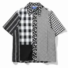 ADER error Amb shirt　パッチワーク切替半袖シャツのサムネイル