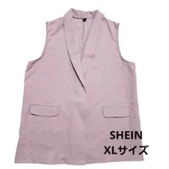 【SHEIN】ノースリーブ テーラードベスト ピンク XLサイズ