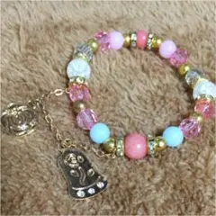 ディズニープリンセスピンク キラキラブレスレット（ベル⁈ 薔薇）