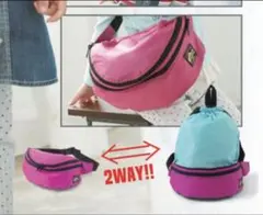 2WAYデザイン ピンク水色 バッグ