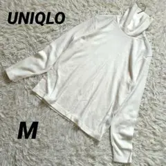 【ユニクロ】 ヒートテック 美品 タートルネック 長袖カットソー インナー 白