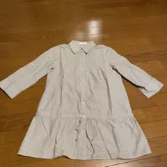 anysis ピンタック　グレーラメストライプ　チュニックブラウス