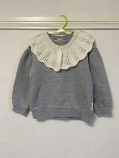 petit main グレー トレーナー 110cm レース襟