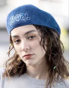 【良品】x-girl GRAFFITI HUNTING CAP ブルー系のサムネイル
