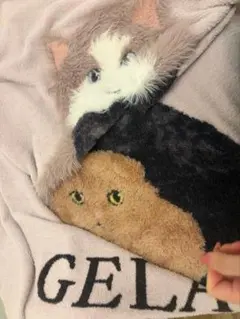 ジェラートピケ　猫　ブランケット