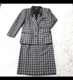 レリアン セットアップスーツ M　本革トリム　高級カジュアル