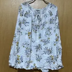 LUCKY BRAND花柄長袖ブラウス 【Lサイズ】ガーゼ素材やわらかリラックスのサムネイル
