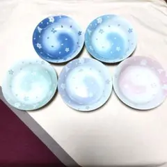 愛陶 花柄デザイン陶器皿5枚セット カレー皿丸皿深皿パスタ皿 もみじ柄イチョウ柄