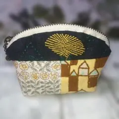 ハンドメイドポーチ ミニサイズ ミナペルホネン 小屋の森 タンポポ アネモネ