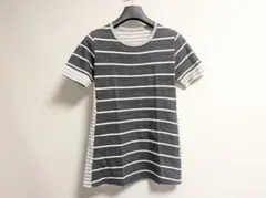 GERVE ボーダー 半袖カットソー グレー 40 日本製（60327-03）