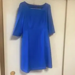 新品未使用　STRAWBERRY-FIELDS 青 七分袖 ワンピース　日本製