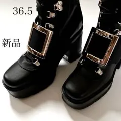 新品/36.5 ロジェ ヴィヴィエ コンバットブーツ ブーツ ブラック 黒のサムネイル