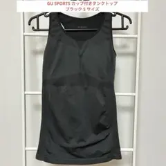 GU SPORTS カップ付きタンクトップ ブラック S トレーニングウェア