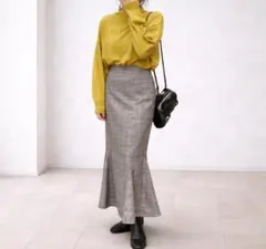 Discoat ディスコート ハイウエストチェックマーメイドスカート F