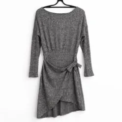 中古美品⭐︎SHEINの長袖ニットワンピース ウエストリボン