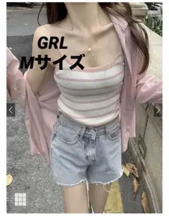 GRL シアーシャツ×ボーダー柄キャミソール