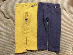 プティマイン ムージョンジョン 90サイズ ジャガードレギンス 2点 イエロー