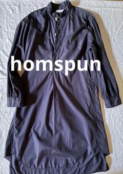 homspun ホームスパン リネンバイオ厚手チャイナワンピース シャツ