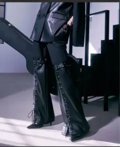 【NANA×HARE】キリカエレースアップフェイクレザーパンツ(ショッパー可)