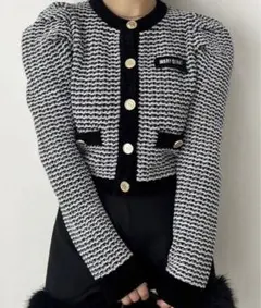 【LILY BROWN×MARY QUANT】ツイードニットカーディガン