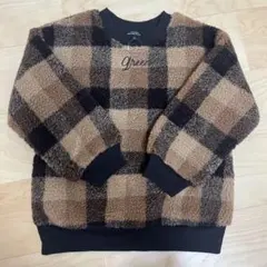 green label relaxing ボア　ニット　チェック柄 130のサムネイル