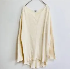 【秋冬】アンティローザホリデー／リブVネックトップス／長袖／ゆるシルエット