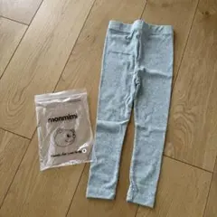 monmimi 新品夏物ミントグレー レギンス S　90cm モンミミ タイツ