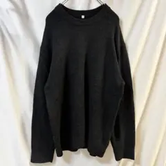 オーバーサイズ ニット セーター 黒 3L ゆったり 長袖 ブラック