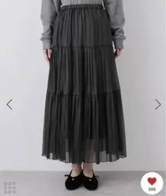 着丈が選べるペーパーライクドットティアードスカート