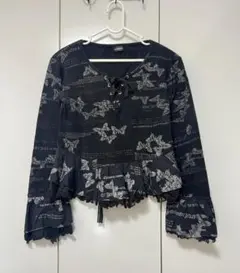 H.NAOTO 長袖 カットソー 蝶柄 レースアップのサムネイル