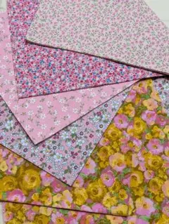 A1122 花柄 100cm×50cm　コットン100%　5枚組