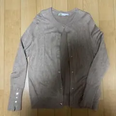 ZARA ベージュ ボタン付きカーディガン Mサイズ