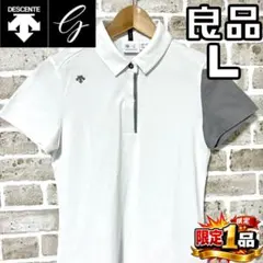 【早い者勝ち✨】デサントゴルフ レディース 半袖 ポロシャツ L ホワイト/白系のサムネイル