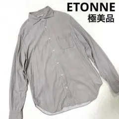 極美品 エトネ 長袖シャツ BD グレー ALBINI 高級 コーデュロイ XL