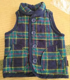 seraph キルティングベスト 100cm 青緑チェック【新品タグ付き】